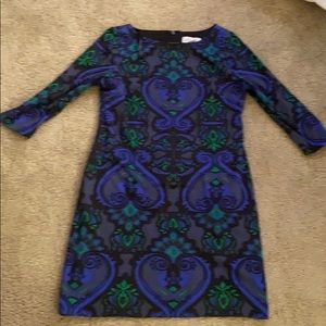 Jessica H blue and green printed dress